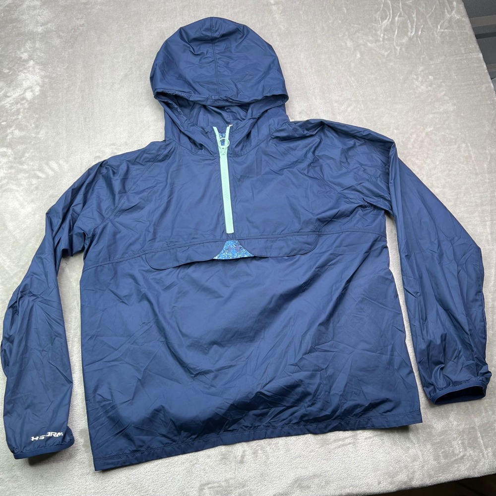 Under Armour Storm Anorak Jacket Mens XL Navy Blue Solid Half Zip Windbreaker